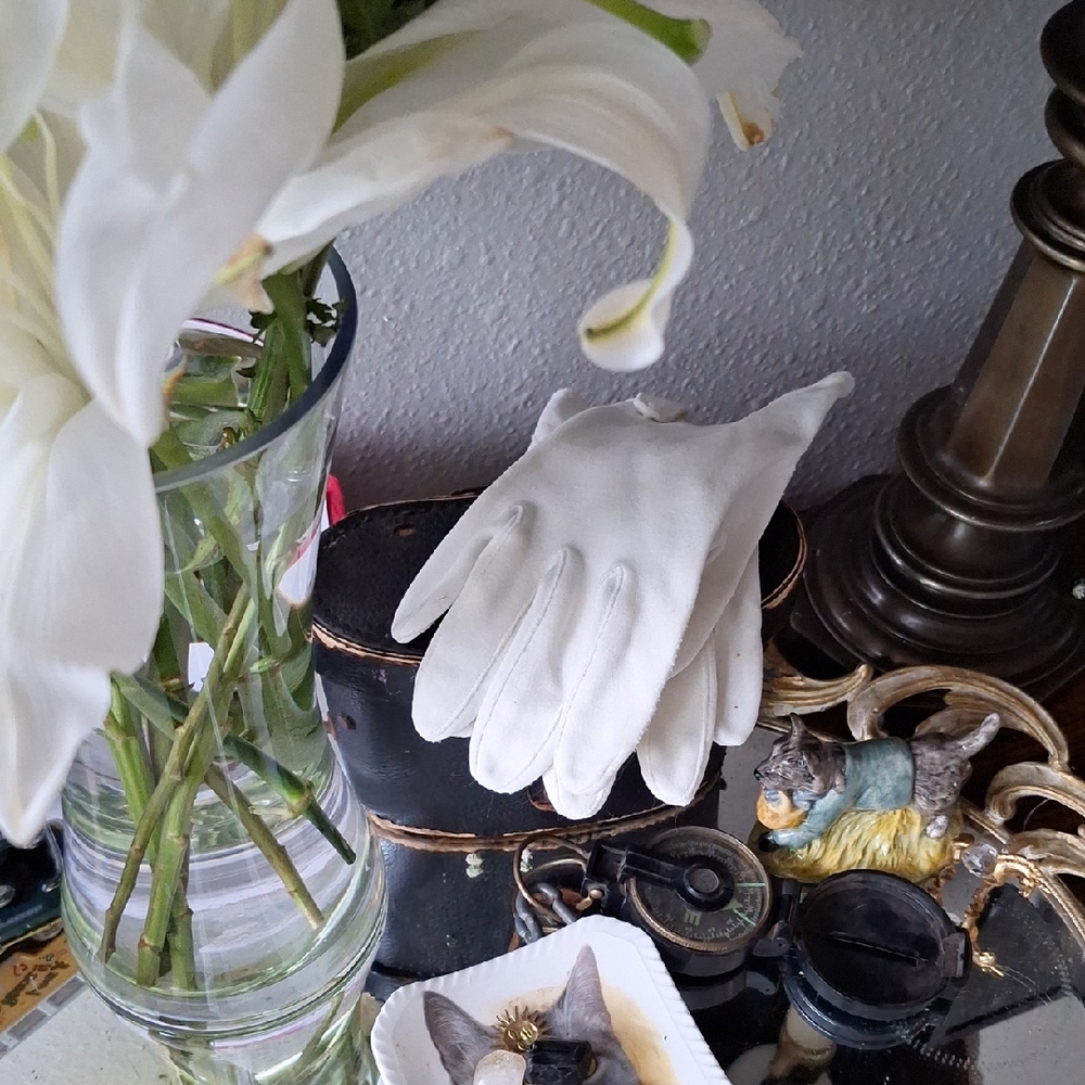White Cotton Ladies Gloves